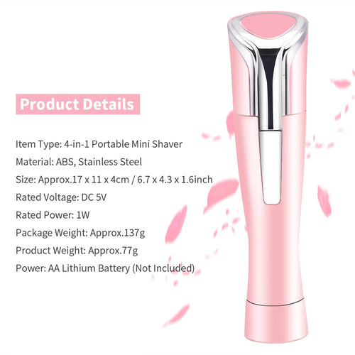 4-in-1 Portable Mini Electric Shaving Women Cutter Rotating Nose Ear