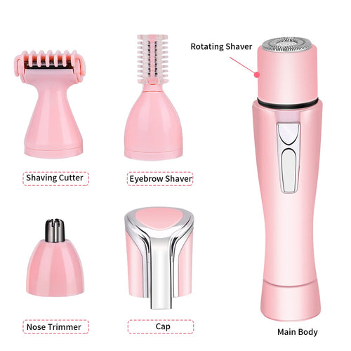 4-in-1 Portable Mini Electric Shaving Women Cutter Rotating Nose Ear